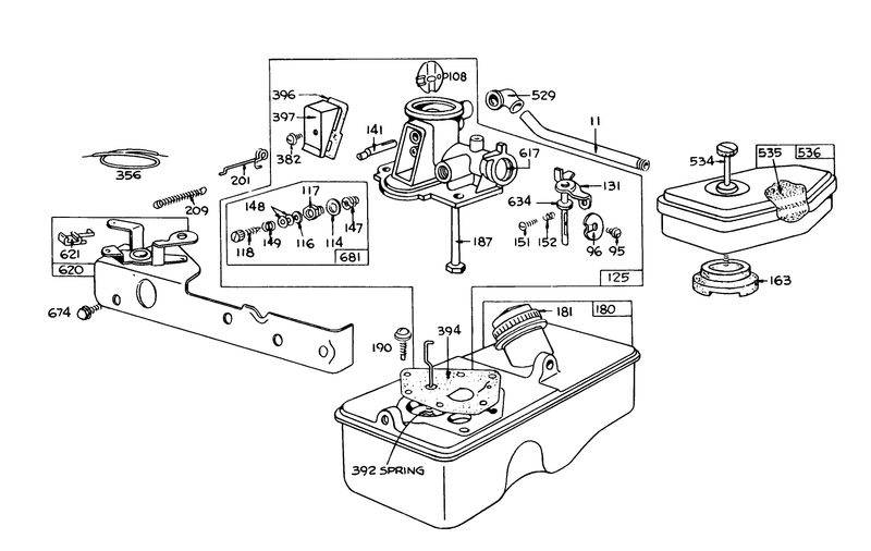 Briggs and Stratton Carburetor Assembly Model 390064 For 19in Hand Propelled Model 16067
