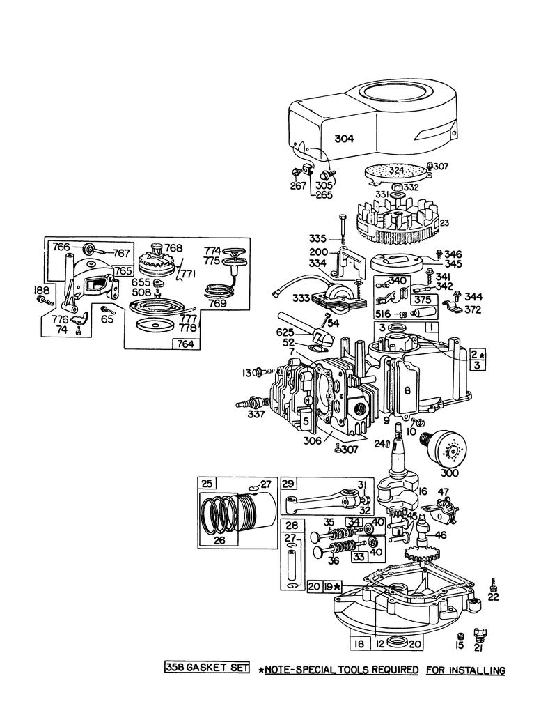 Engine Briggs and Stratton Model 92908 1736 01 For 21in Self Propelled Model 16287