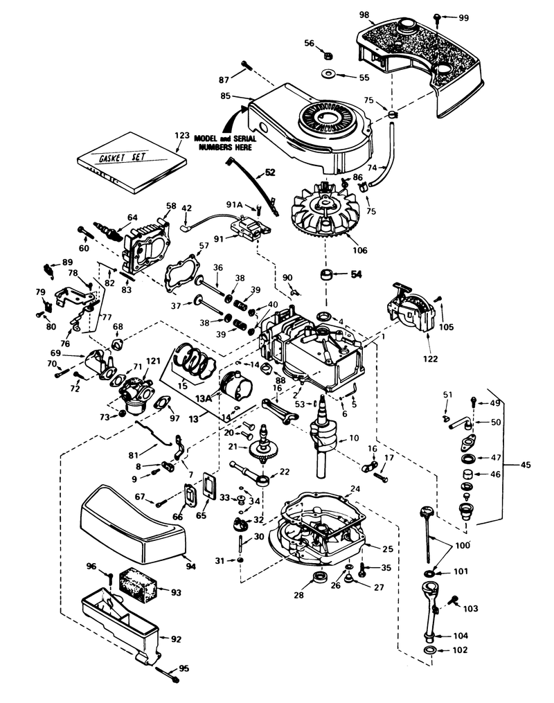 Engine Tecumseh Model No Tnt 100 10077e