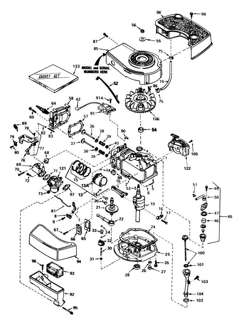 Engine Tecumseh Model No Tnt 100 10077e