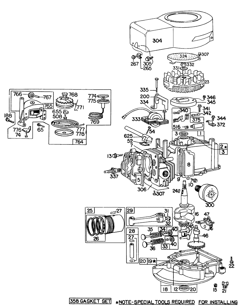 Engine Briggs and Stratton Model 92908 1635 01