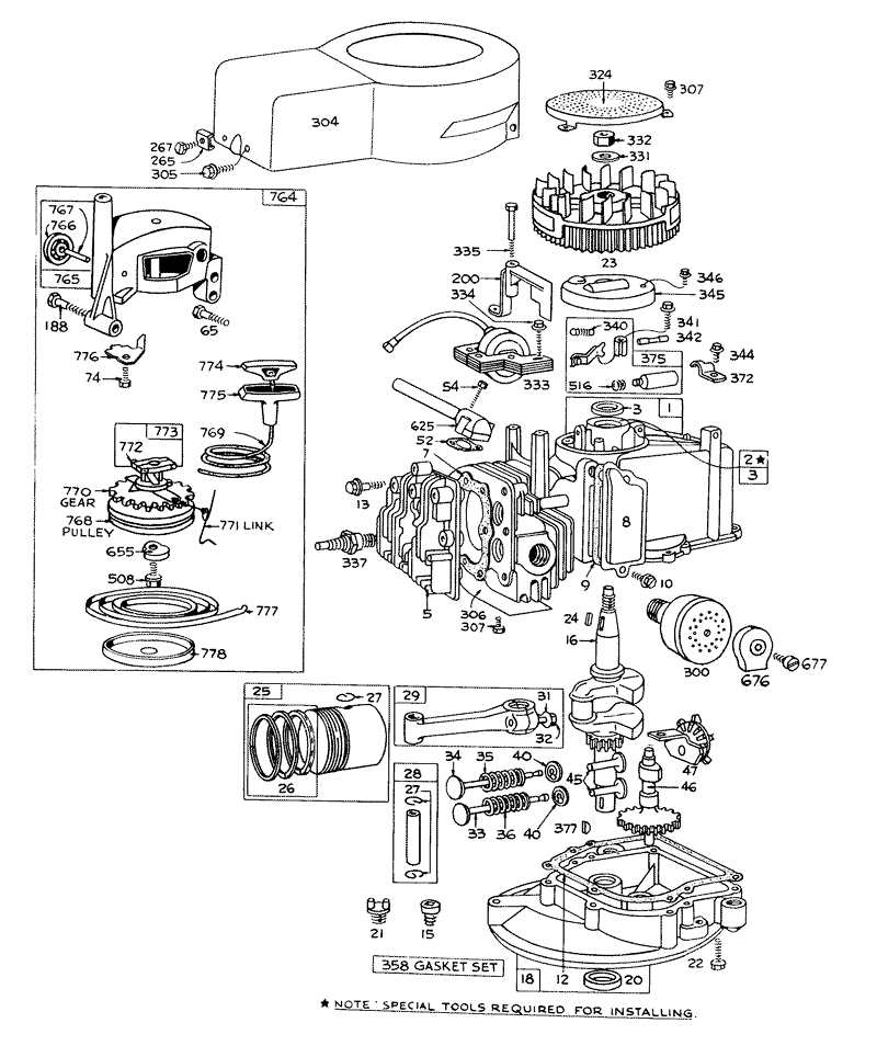 Engine Briggs and Stratton Model 92908 1457 02