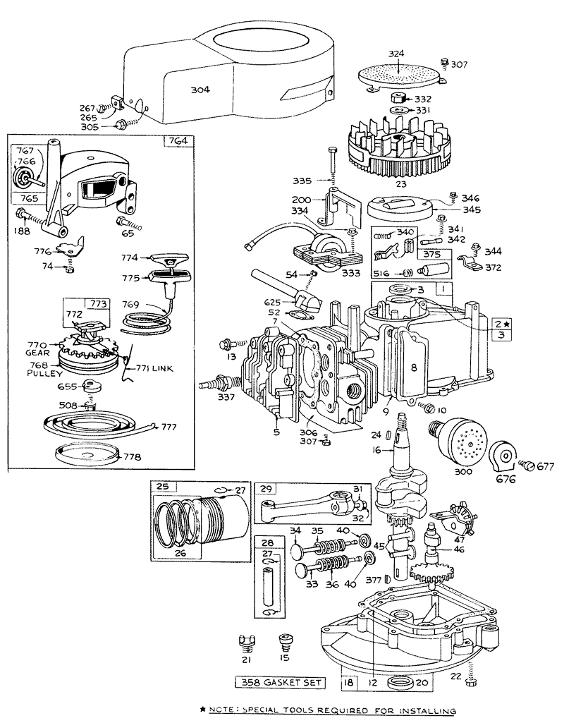 Engine Briggs and Stratton Model 92908 1224 03