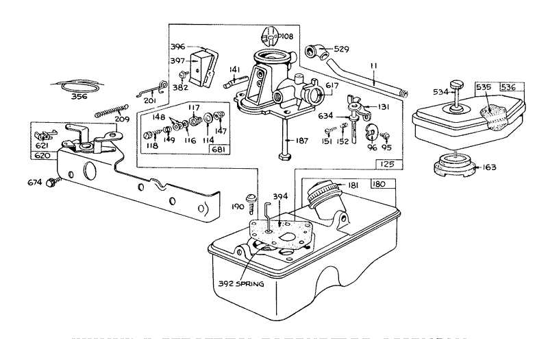 Briggs and Stratton Carburetor Assembly Model 390064 For 19in Hand Propelled Model 16073