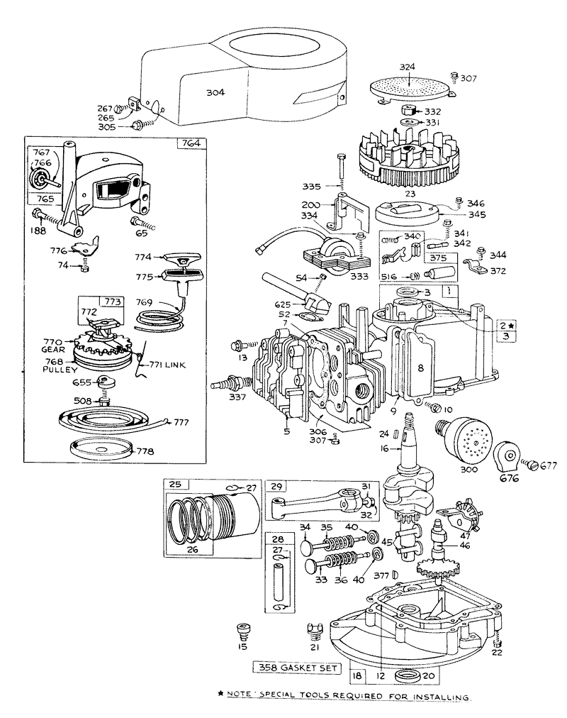 Engine Briggs and Stratton 92508 0904 01 For 19in Hand Propelled Model 16073
