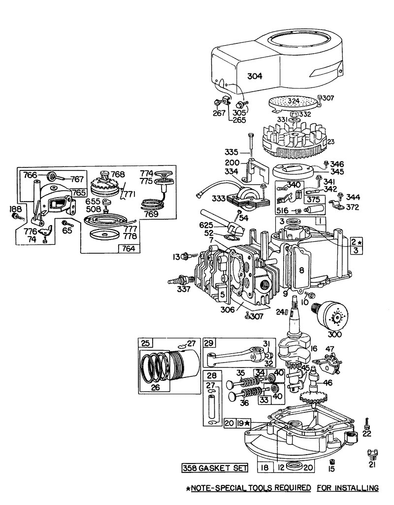 Engine Briggs and Stratton Model 92908 1457 03