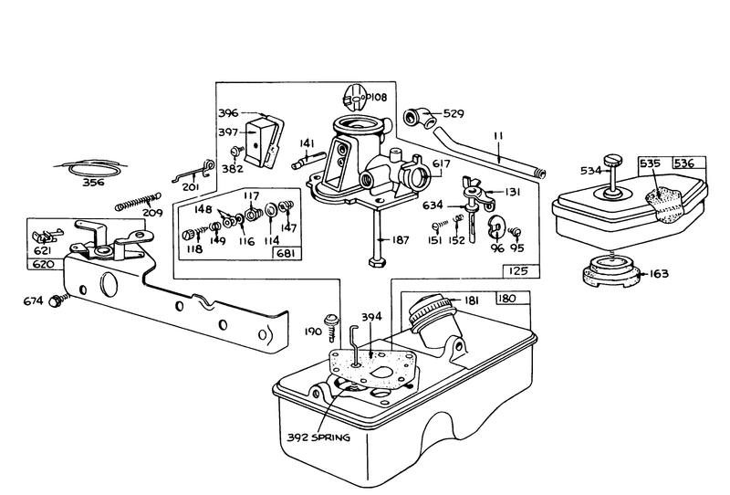 Briggs and Stratton Carburetor Assembly Model 390064 For 19in Hand Propelled Model 16009
