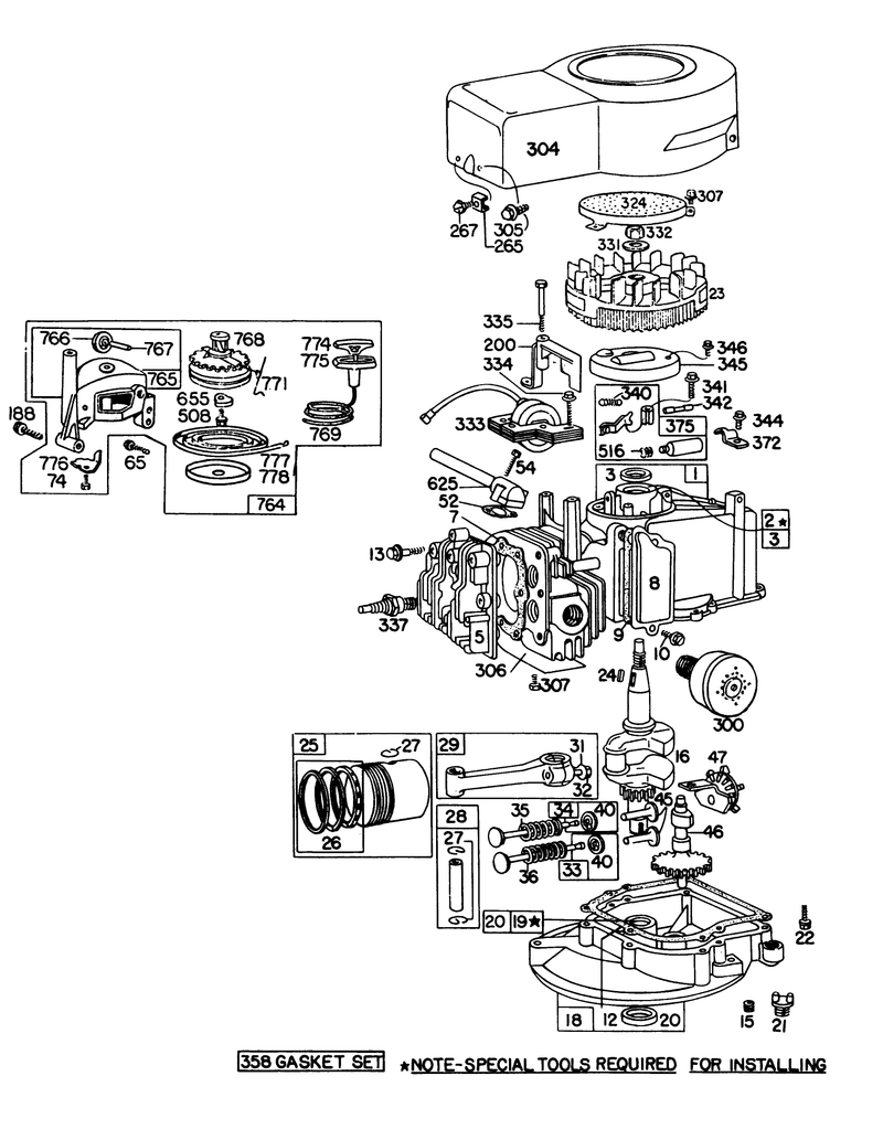 Engine Briggs and Stratton Model 92908 1743 01 For 21in Self Propelleed Model 16277