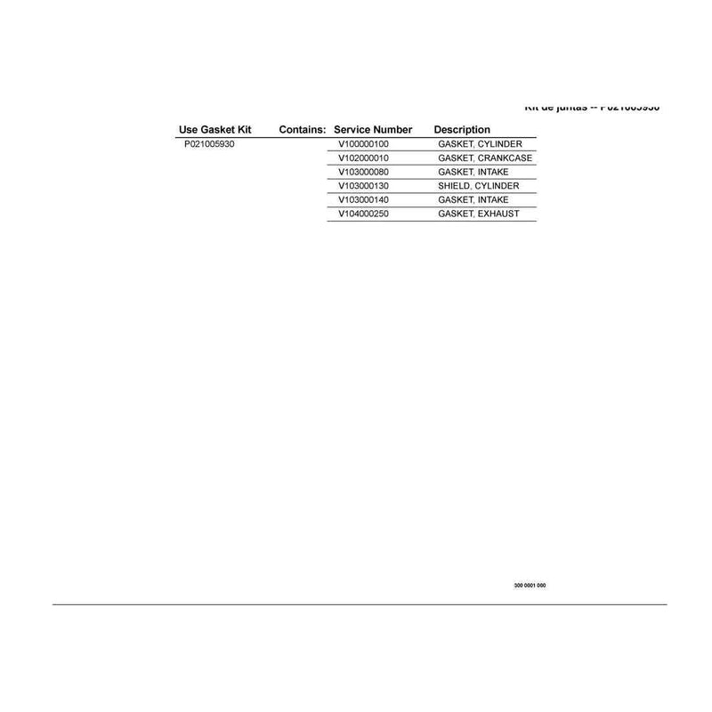 Gasket Kit -- P021005930