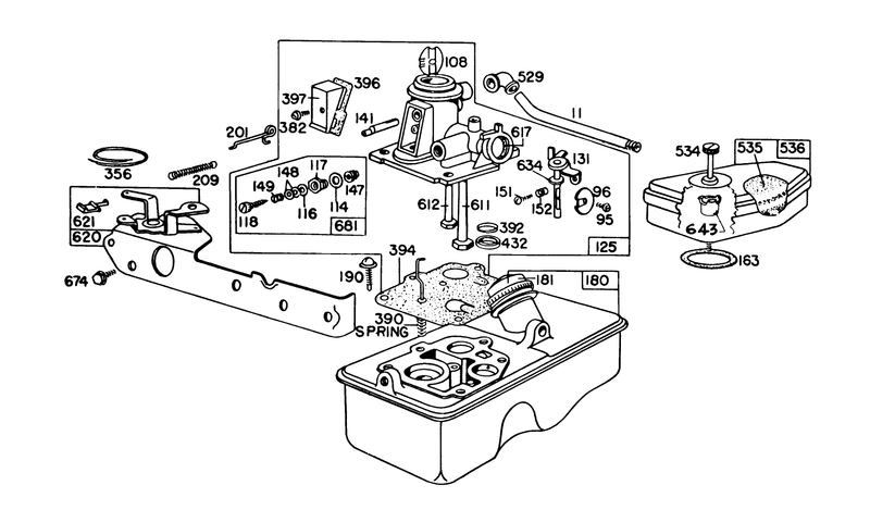 Briggs and Stratton Carburetor Assembly Model 92908 1842 01 For 21in Hand Propelled Model 16155 For 21in Self Propelled Model 16287