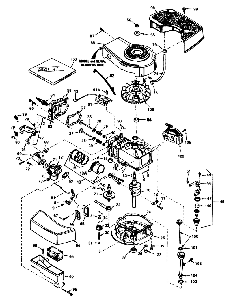Engine Tecumseh Model No Tnt 100 10077e