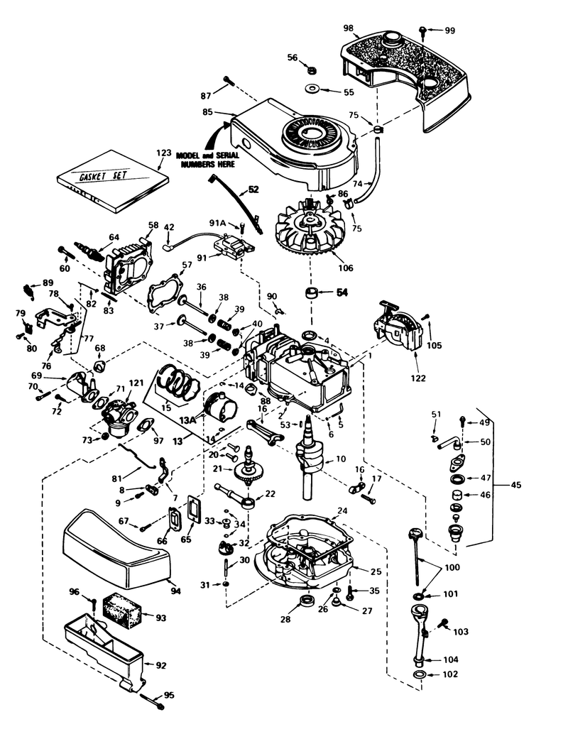 Engine Tecumseh Model No Tnt 100 10077e