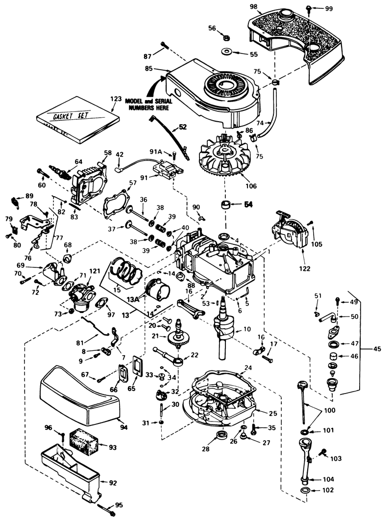 Engine Tecumseh Model Tnt 100 10077e