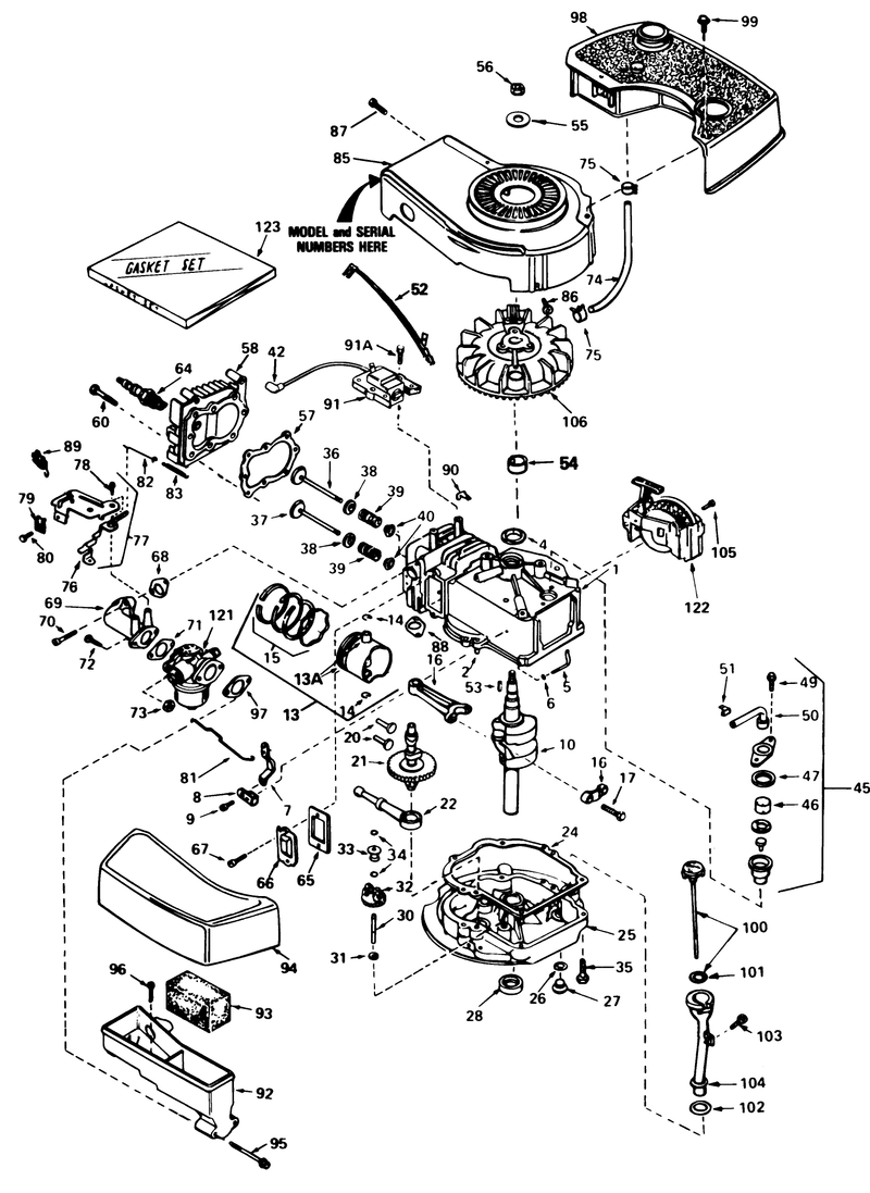 Engine Tecumseh Model No Tnt 100 10086e