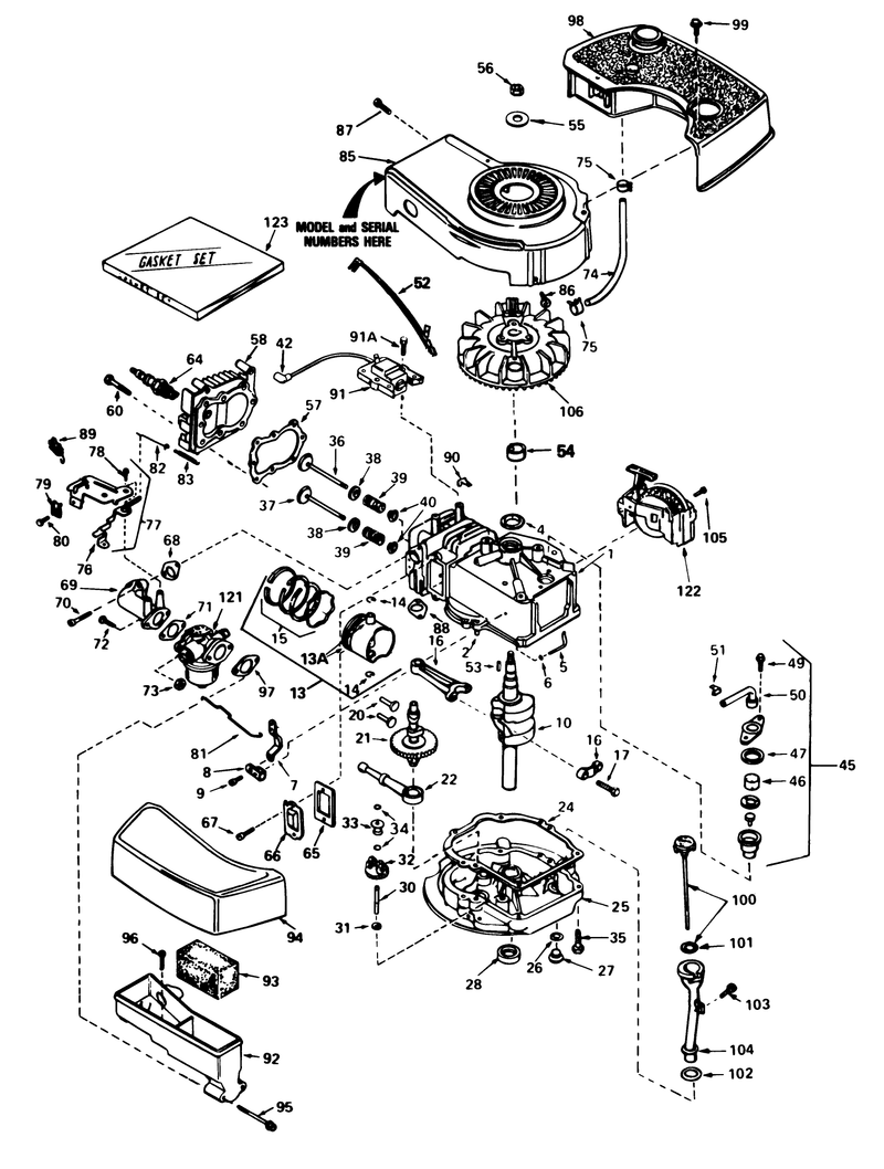 Engine Tecumseh Model No Tnt 100 10086e