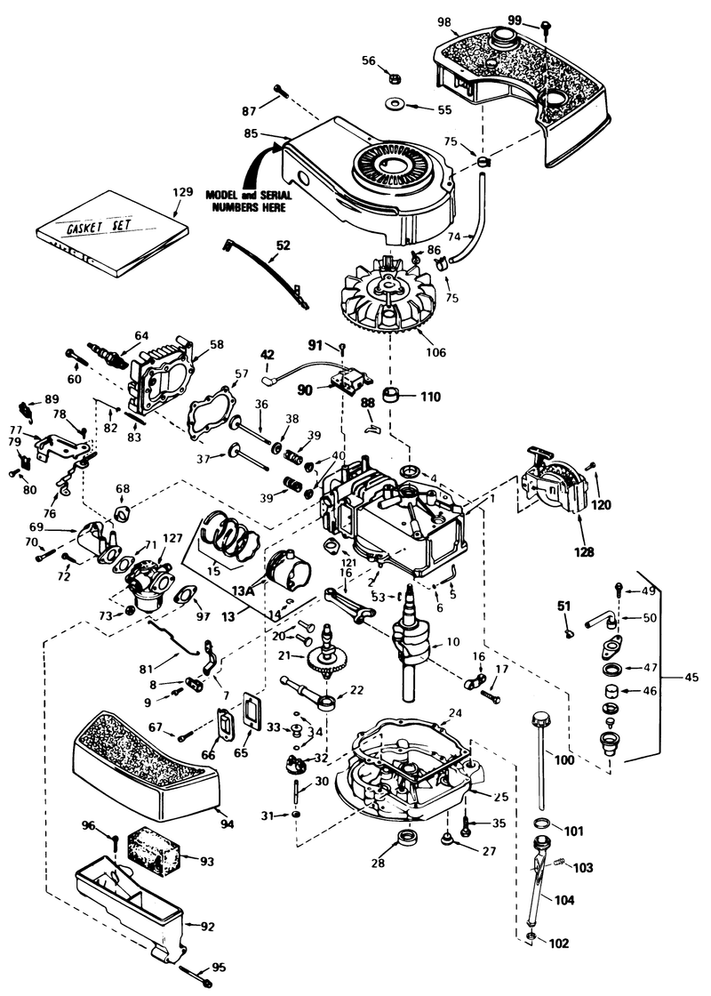 Engine Tecumseh Model No Tnt 100 10100f