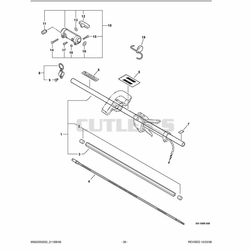 Main Pipe Assembly, Flexible Driveshaft, Coupler -- Upper