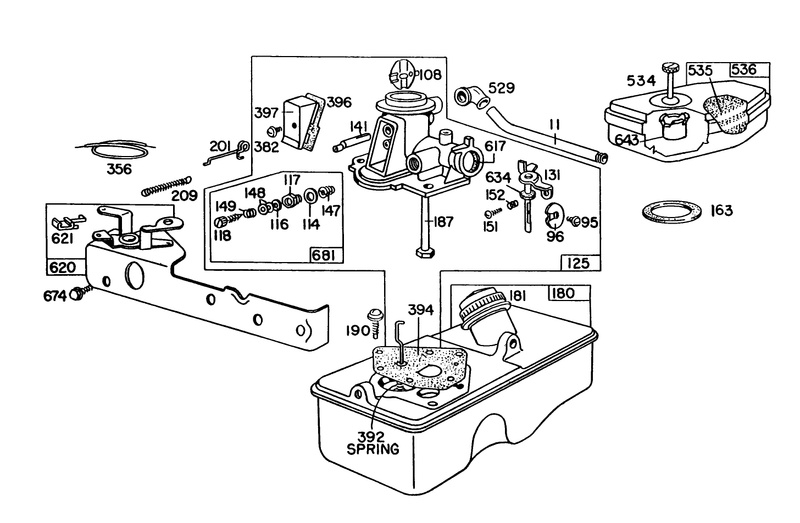 Briggs and Stratton Carburetor Assembly Model 92508 1033 01 For 19in Hand Propelled Model 16300