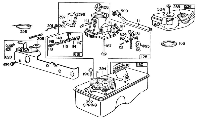 Briggs and Stratton Carburetor Assembly Model 92508 1033 01