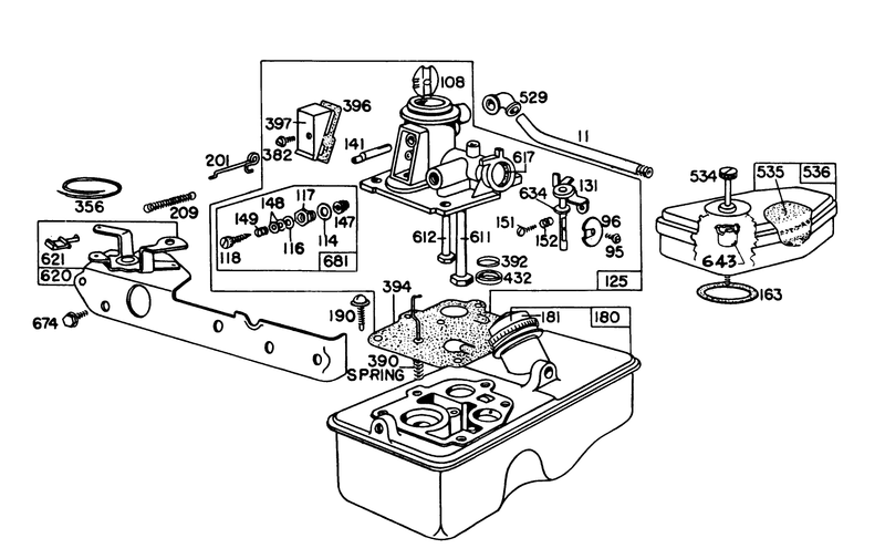 Briggs and Stratton Carburetor Assembly Model 92908 1931 02 For 21in Hand Propelled Model 16310