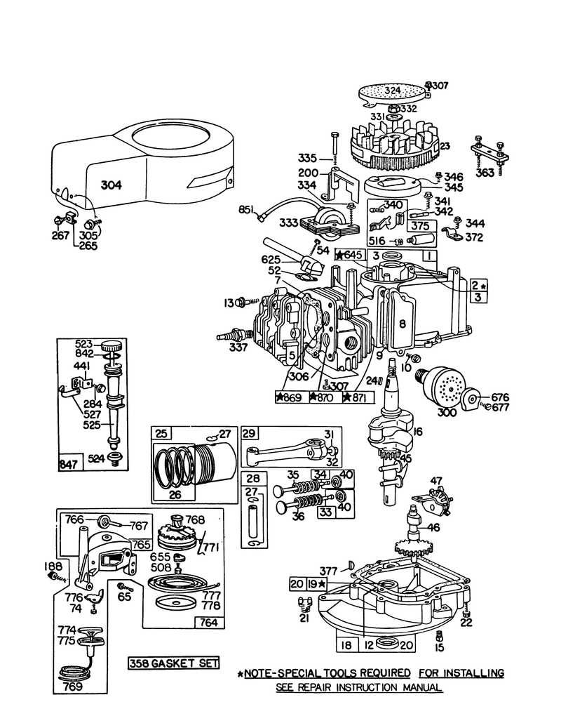 Engine Briggs and Stratton Model 92908 1842 02 For 21in Self Propelled Model 16320