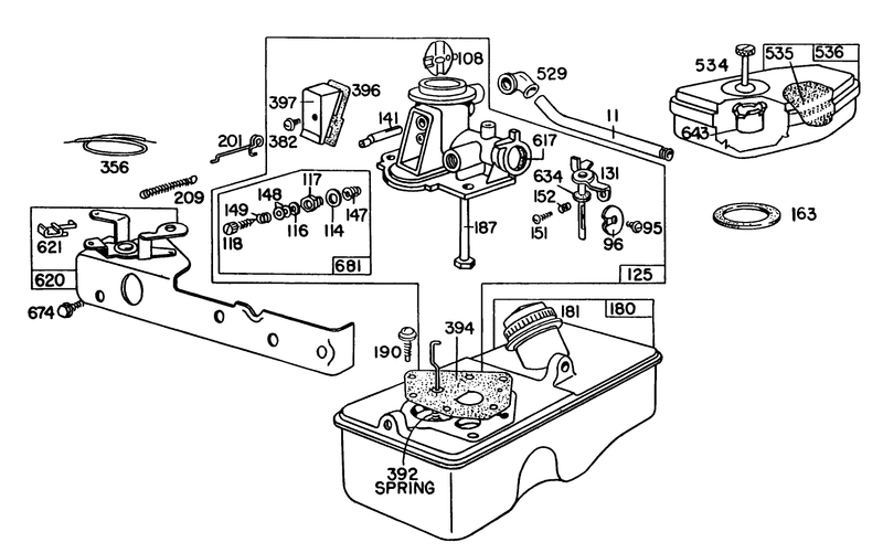 Briggs and Stratton Carburetor Assembly Model 92508 1000 02 For 19in Hand Propelled Model 16300