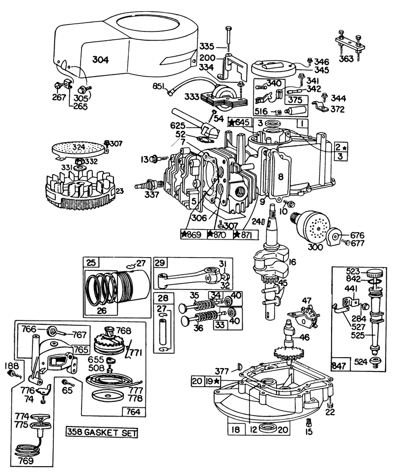 Engine Briggs and Stratton Model 92908 2053 01 For 21in Hand Propelled Model 16310