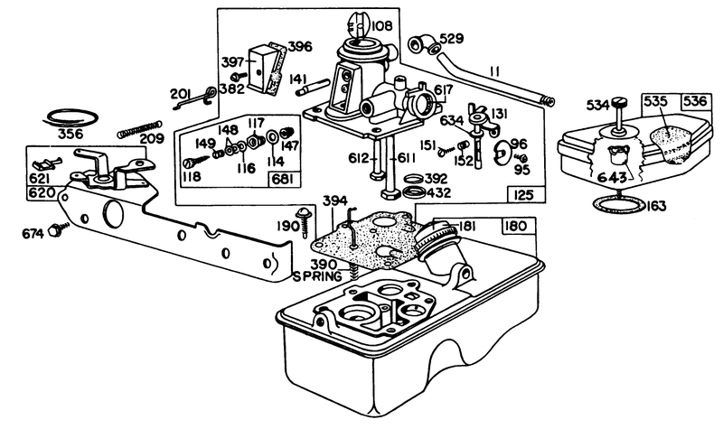 Briggs and Stratton Carburetor Assembly Model 92908 2053 01