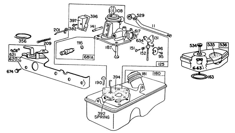 Briggs and Stratton Carburetor Assembly Model 93508 0195 01