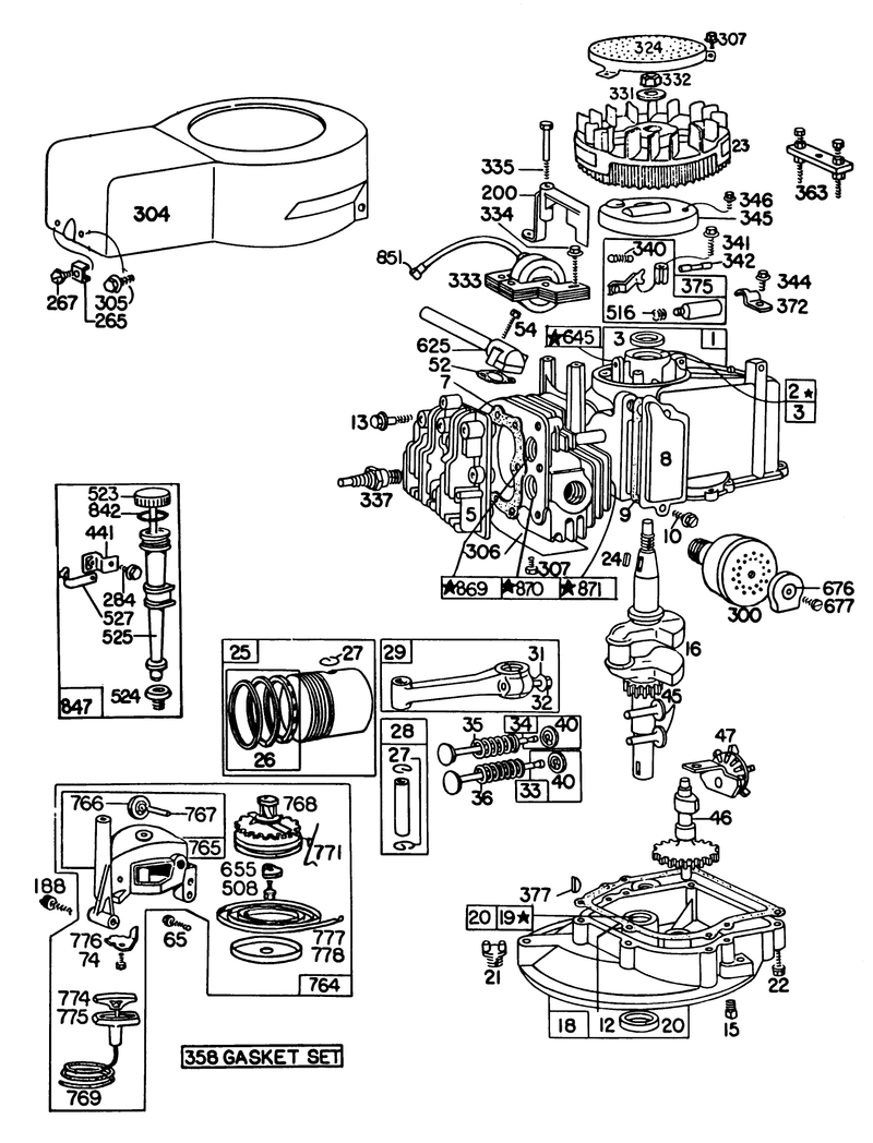 Engine Briggs and Stratton Model 92908 2052 01