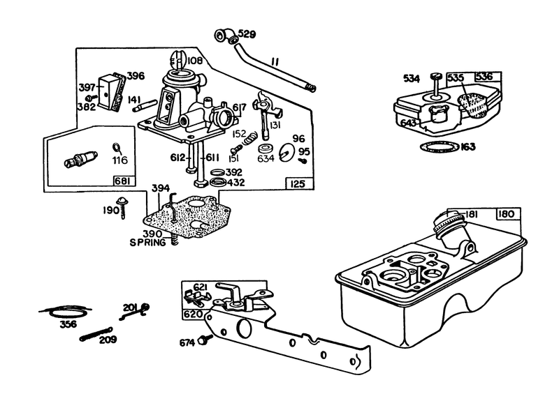Briggs and Stratton Carburetor Assembly Model 92908 5205 01
