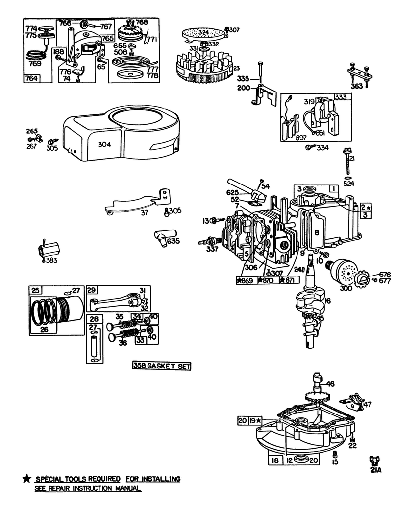 Engine Briggs and Stratton Model 92908 5205 01