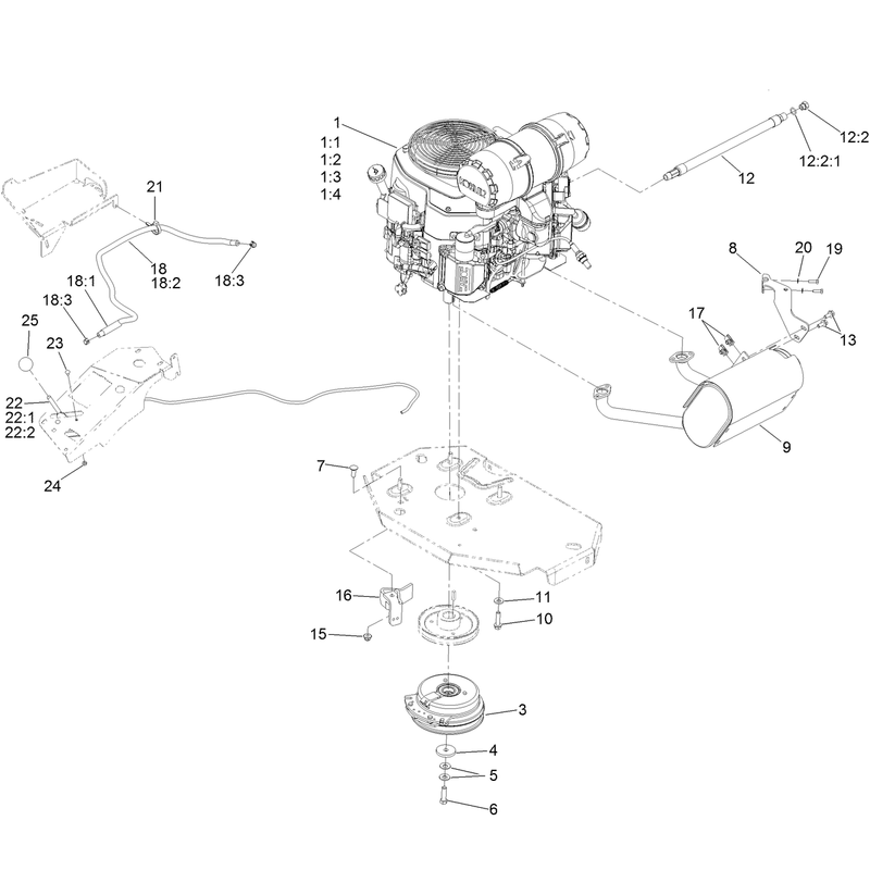 Engine Clutch and Muffler Assembly