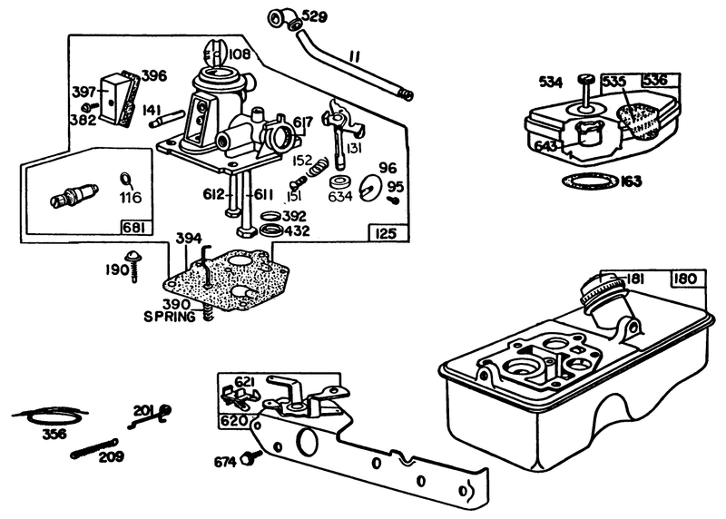 Briggs and Stratton Carburetor Assembly Model 92908 5205 01