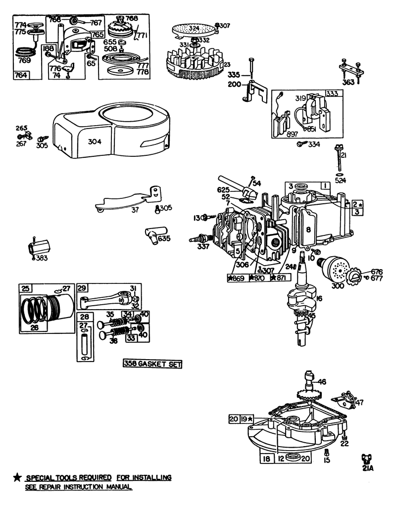 Engine Briggs and Stratton Model 92908 5205 01