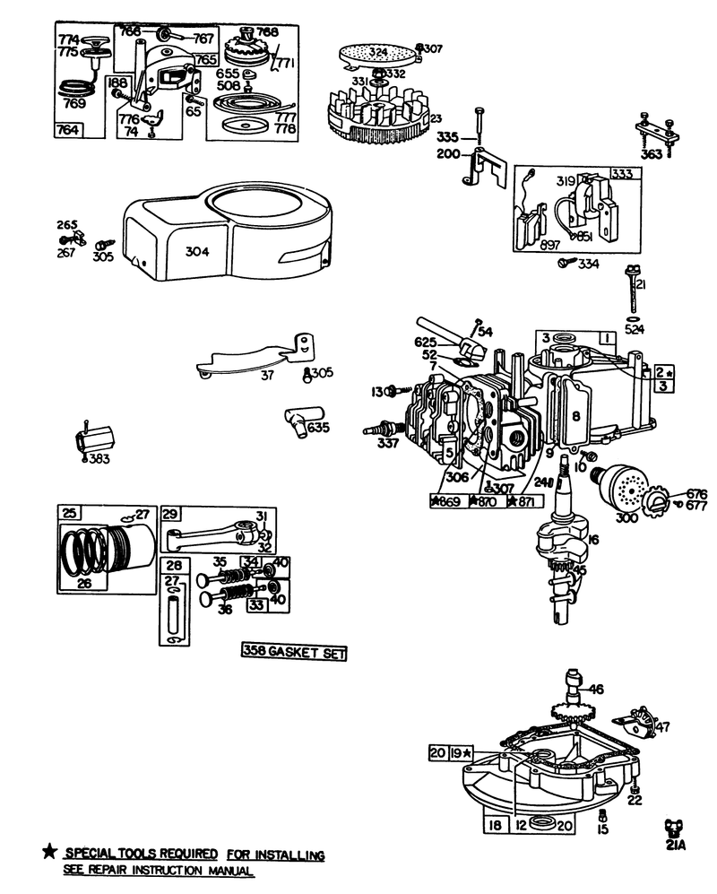 Engine Briggs and Stratton Model 92908 5205 01