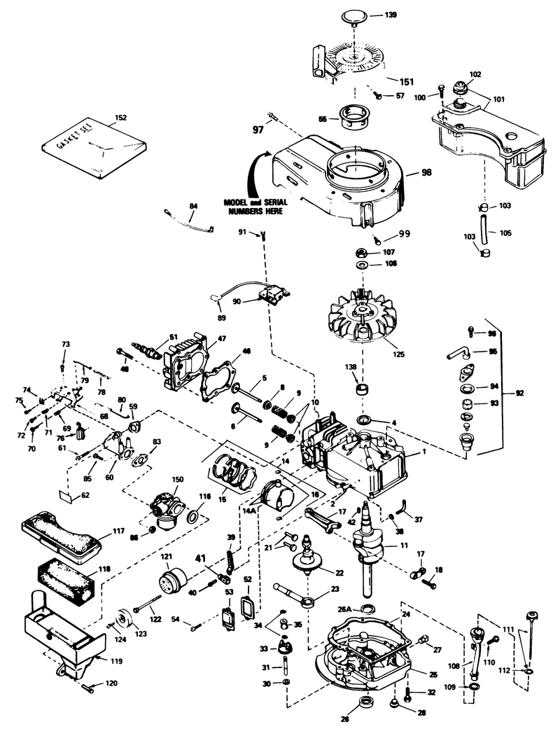 Engine Tecumseh Model No Tvs100 44014a