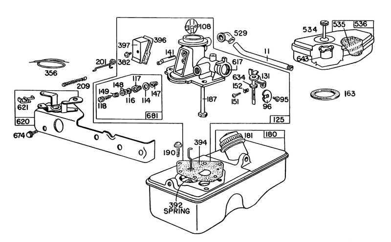 Briggs and Stratton Carburetor Assembly Model 92508 1033 02