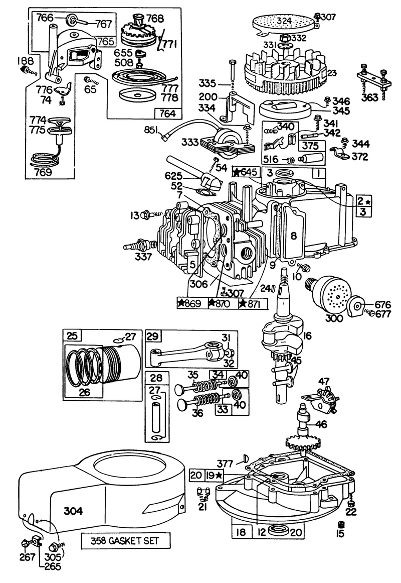Engine Briggs and Stratton Model 92508 1000 04