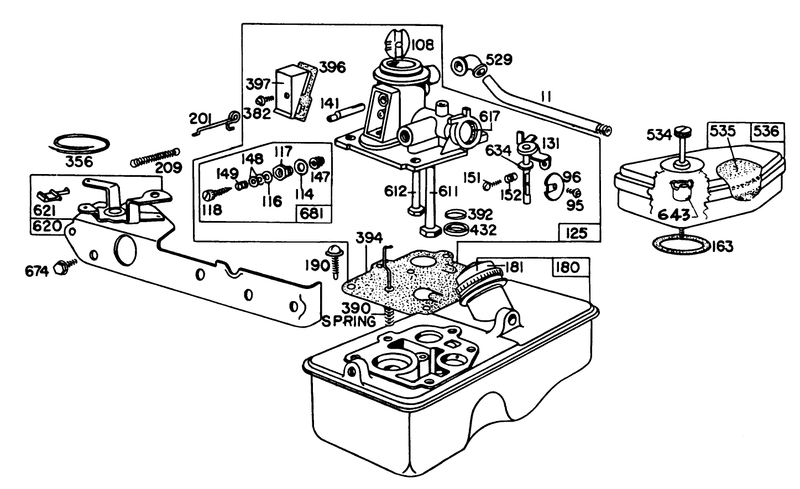 Briggs and Stratton Carburetor Assembly Model 92908 1842 04 For 21in Self Propelled Model 16390