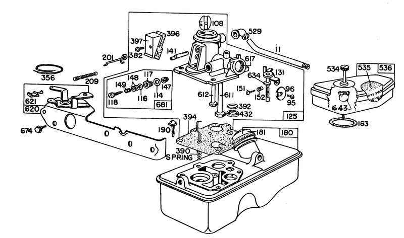 Briggs and Stratton Carburetor Assembly Model 92908 1931 04 For 21in Hand Propelled Model 16370