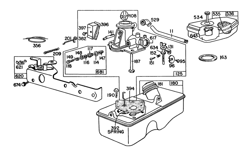 Briggs and Stratton Carburetor Assembly Model 92508 1000 04 For 19in Hand Propelled Model 16360