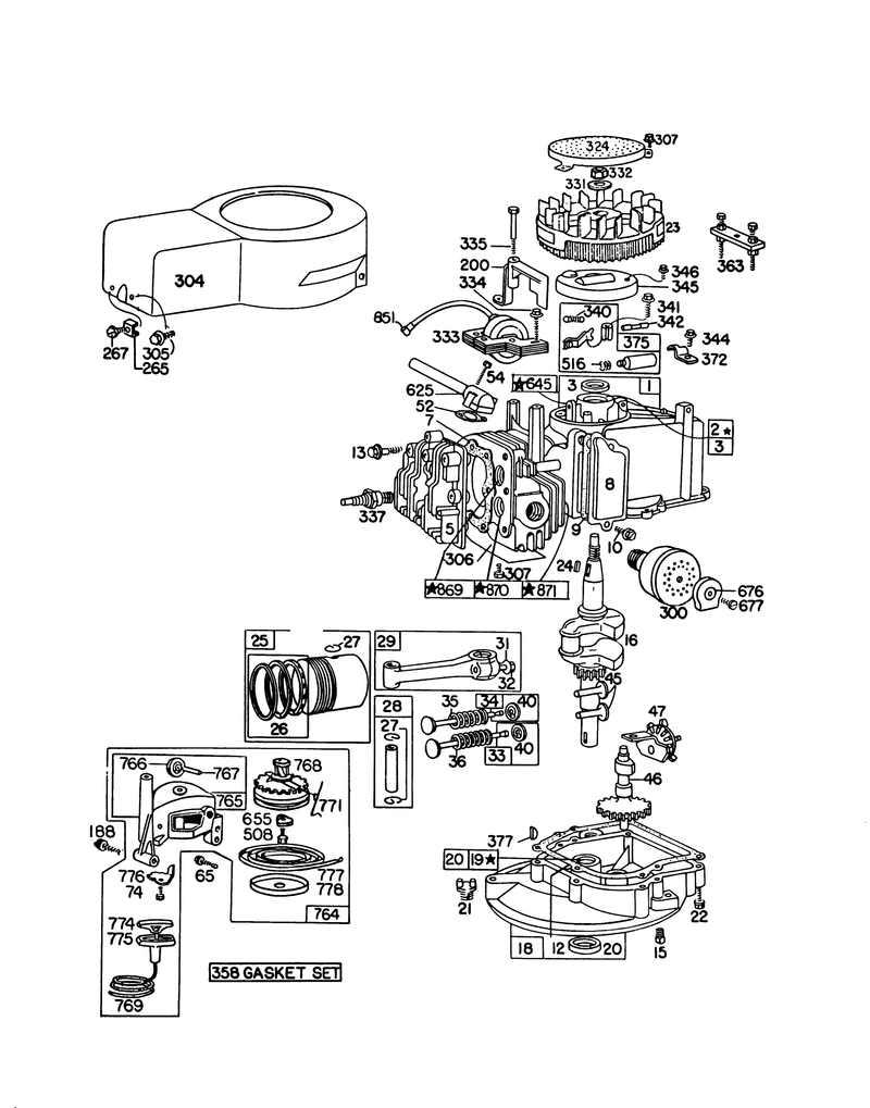 Engine Briggs and Stratton Model 92908 1842 04 For 21in Self Propelled Model 16390