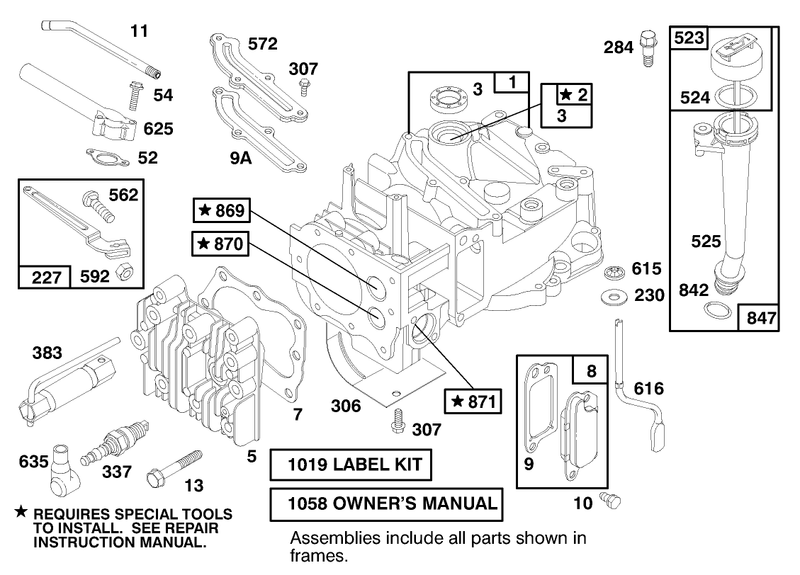 Engine Briggs and Stratton Model 127702 0645 01 serial No 8900001 8901373