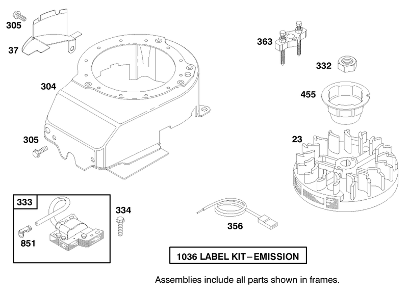 Engine Briggs and Stratton Model 127702 1745 E1 serial No 8901374 and Up