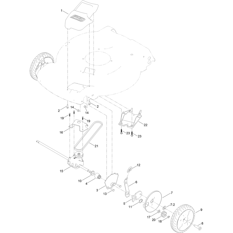 Front Wheel Height of Cut Assembly