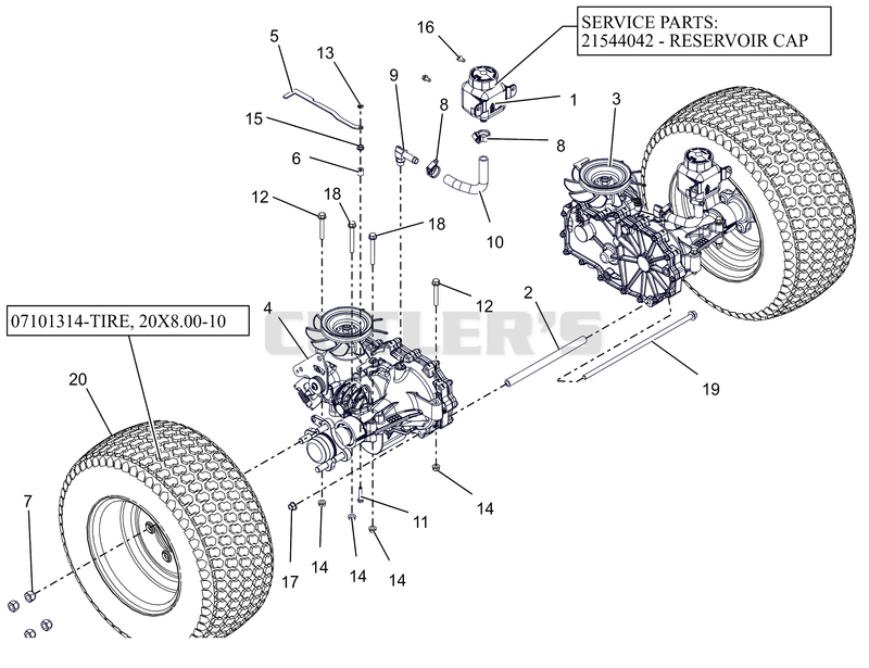 Rear Tires And Transaxles - 42"