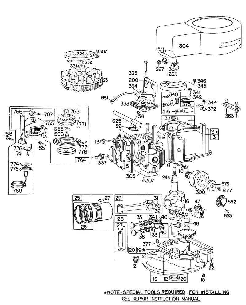 Engine Briggs and Stratton Model No 92908 1841 01