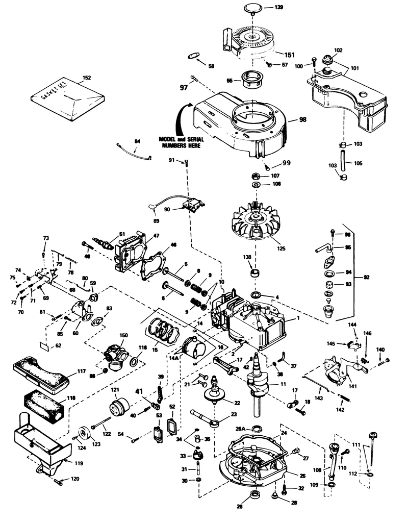 Engine Tecumseh Model No Tvs100 44012a