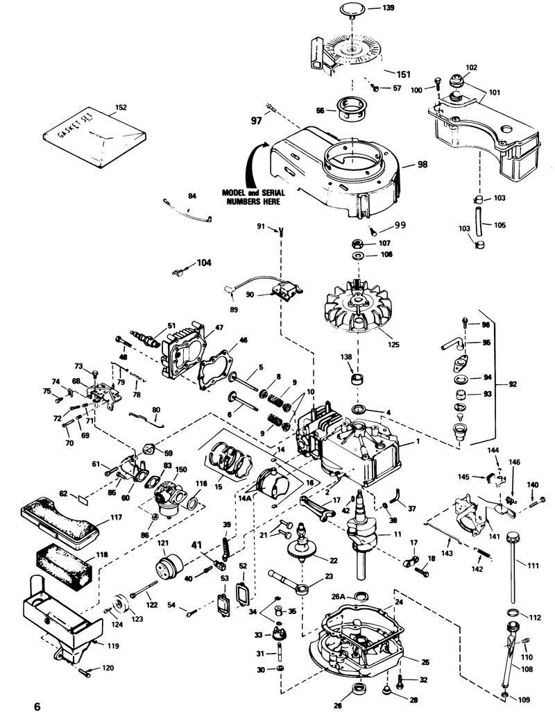Engine Tecumseh Model No Tvs100 44012b